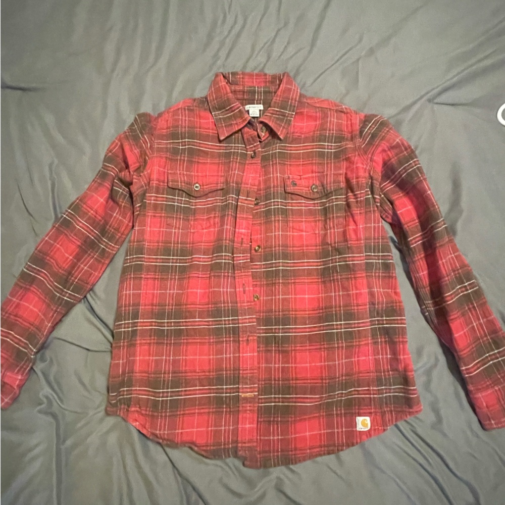Carhartt Red and Brown Plaid Shirt